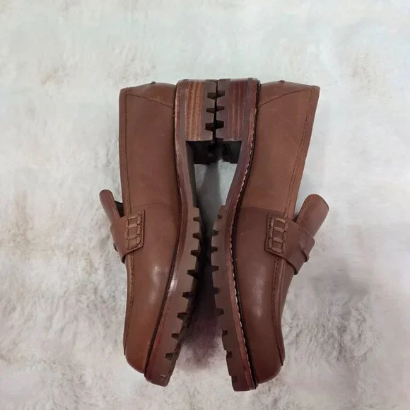Madewell Corinne Lugsole Loafer NE526 Women's Sizes Dried Maple Leather Size 5.5 - Picture 8 of 8